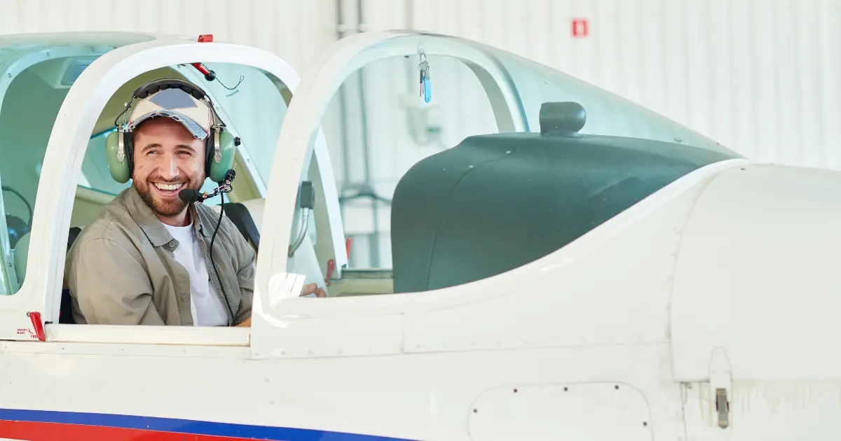 pilot in cockpit